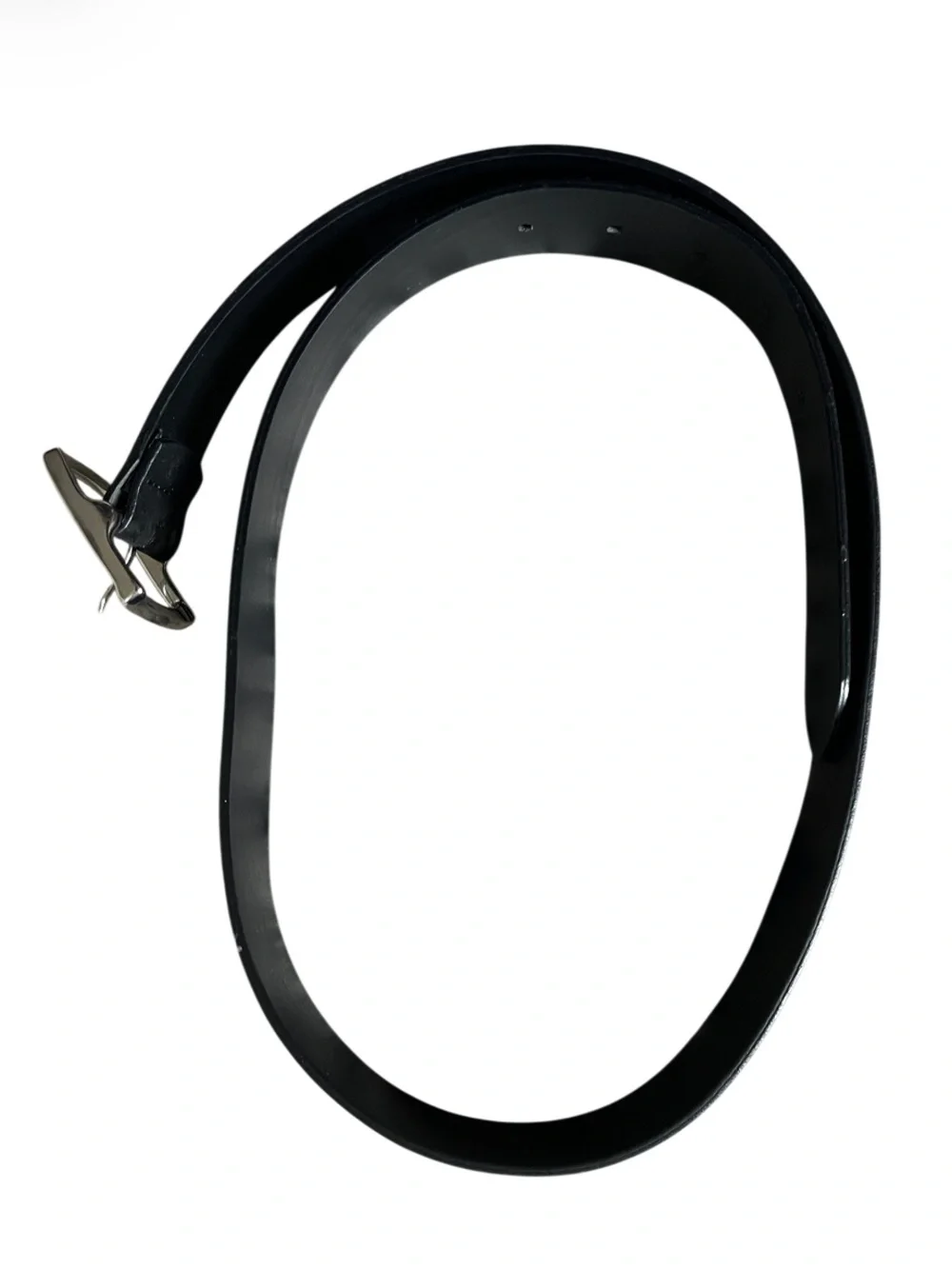 Massimo Dutti Black Suede Belt with Silver Square Buckle Size 36